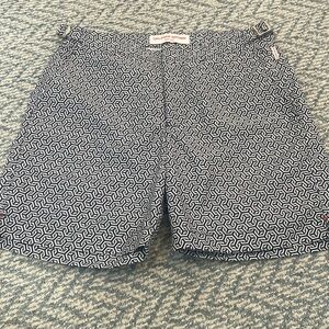 ORLEBAR BROWN men’s swim bathingsuit. Navy and White. Size 28 S. Snap and zipper